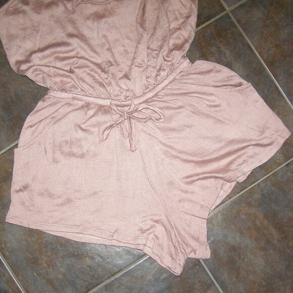NEW size Small Derek Heart Womens Romper Strappy Mauve Sleeveless Knit Stretch - Picture 6 of 10